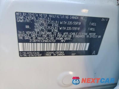 Zdjęcie 13 z 13 samochodu: 2017 TOYOTA RAV4 LIMITED VIN:2T3DFREV3HW634709 - miniatura
