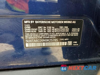 Zdjęcie 14 z 14 samochodu: 2022 BMW X5 XDRIVE45E VIN:5UXTA6C09N9K25785 - miniatura