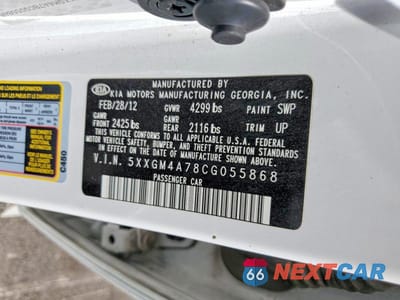 Zdjęcie 13 z 13 samochodu: 2012 KIA OPTIMA LX VIN:5XXGM4A78CG055868 - miniatura