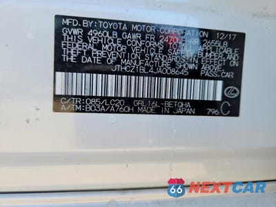 Zdjęcie 12 z 12 samochodu: 2018 LEXUS GS 350 BASE VIN:JTHCZ1BL4JA008645 - miniatura