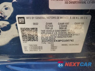 Zdjęcie 12 z 12 samochodu: 2023 CHEVROLET SILVERADO K1500 TRAIL BOSS CUSTOM VIN:3GCPDCEK8PG100741 - miniatura