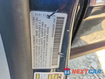 Zdjęcie 12 z 12 samochodu: 2005 VOLKSWAGEN PASSAT GLX VIN:WVWWU63B45E105326 - miniatura