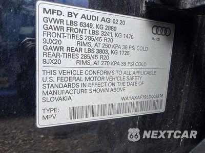 Zdjęcie 11 z 11 samochodu: 2020 AUDI Q7 PREMIUM VIN:WA1AXAF79LD005876 - miniatura