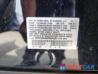 Zdjęcie 13 z 13 samochodu: 2015 ACURA MDX TECHNOLOGY VIN:5FRYD4H40FB026502 - miniatura