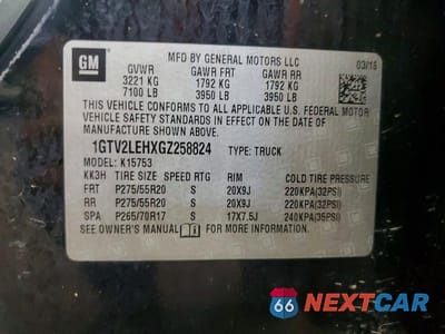 Zdjęcie 12 z 12 samochodu: 2016 GMC SIERRA K1500 VIN:1GTV2LEHXGZ258824 - miniatura