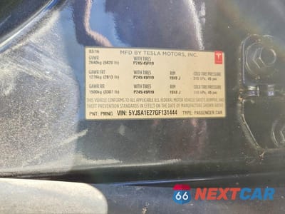 Zdjęcie 13 z 13 samochodu: 2016 TESLA MODEL S VIN:5YJSA1E27GF131444 - miniatura
