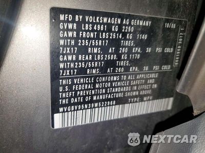 Zdjęcie 13 z 13 samochodu: 2009 VOLKSWAGEN TIGUAN SE VIN:WVGBV95N39W522968 - miniatura