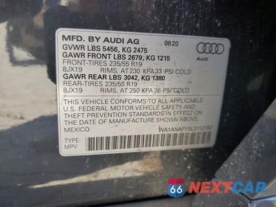Zdjęcie 13 z 13 samochodu: 2020 AUDI Q5 PREMIUM VIN:WA1ANAFY5L2112787 - miniatura