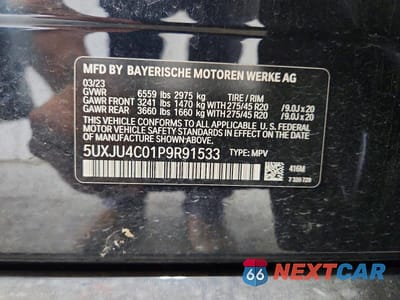 Zdjęcie 13 z 13 samochodu: 2023 BMW X5 M50I VIN:5UXJU4C01P9R91533 - miniatura