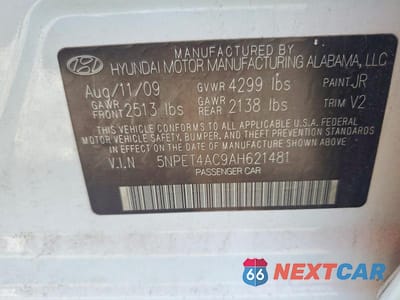Zdjęcie 12 z 12 samochodu: 2010 HYUNDAI SONATA GLS VIN:5NPET4AC9AH621481 - miniatura