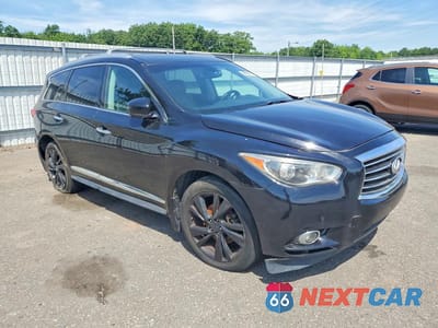 Czwarte zdjęcie samochodu z boku: 2013 INFINITI JX35 BASE VIN:5N1AL0MM2DC313334 - miniatura