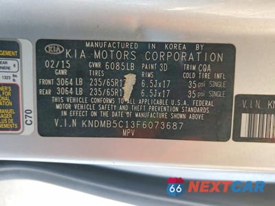 Zdjęcie 13 z 13 samochodu: 2015 KIA SEDONA LX VIN:KNDMB5C13F6073687 - miniatura