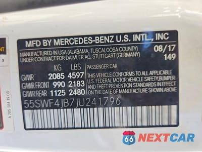 Zdjęcie 12 z 12 samochodu: 2018 MERCEDES-BENZ C 300 VIN:55SWF4JB7JU241796 - miniatura