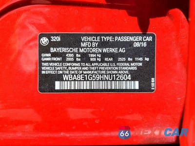Zdjęcie 13 z 13 samochodu: 2017 BMW 320 I VIN:WBA8E1G59HNU12604 - miniatura