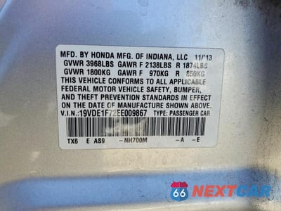Zdjęcie 12 z 12 samochodu: 2014 ACURA ILX 20 TECH VIN:19VDE1F72EE009867 - miniatura