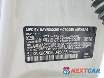 Zdjęcie 13 z 13 samochodu: 2015 BMW X3 XDRIVE28I VIN:5UXWX9C50F0D45086 - miniatura