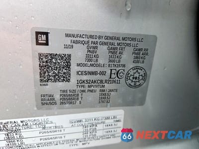 Zdjęcie 13 z 13 samochodu: 2020 GMC YUKON SLE VIN:1GKS2AKC8LR210611 - miniatura