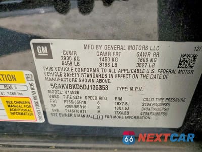 Zdjęcie 13 z 13 samochodu: 2013 BUICK ENCLAVE VIN:5GAKVBKD5DJ135353 - miniatura