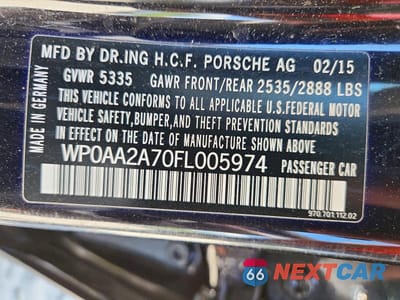 Zdjęcie 12 z 12 samochodu: 2015 PORSCHE PANAMERA 2 VIN:WP0AA2A70FL005974 - miniatura