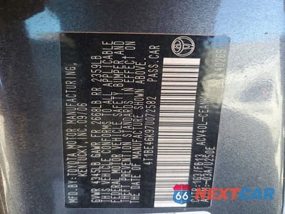 Zdjęcie 12 z 12 samochodu: 2007 TOYOTA CAMRY LE VIN:4T1BE46K97U072582 - miniatura