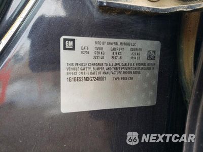 Zdjęcie 23 z 24 samochodu: 2016 CHEVROLET CRUZE LT VIN:1G1BE5SMXG7248001 - miniatura
