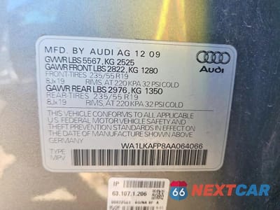 Zdjęcie 12 z 12 samochodu: 2010 AUDI Q5 PREMIUM PLUS VIN:WA1LKAFP8AA064066 - miniatura