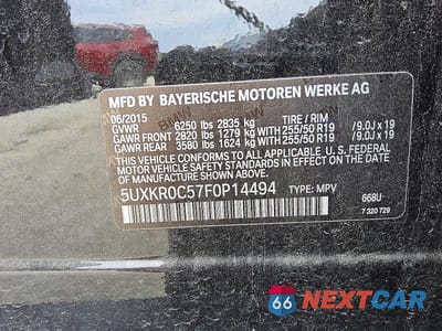 Zdjęcie 12 z 12 samochodu: 2015 BMW X5 XDRIVE35I VIN:5UXKR0C57F0P14494 - miniatura