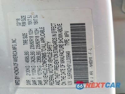Zdjęcie 13 z 13 samochodu: 2018 HONDA CR-V TOURING VIN:5J6RW2H91JL009949 - miniatura