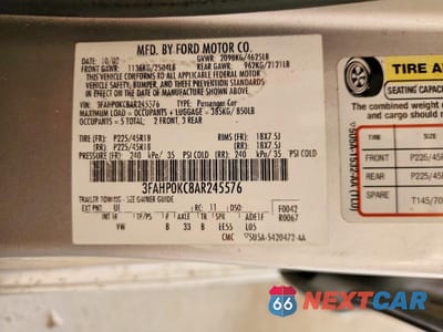 Zdjęcie 12 z 12 samochodu: 2010 FORD FUSION SPORT VIN:3FAHP0KC8AR245576 - miniatura