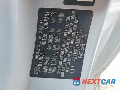 Zdjęcie 13 z 13 samochodu: 2008 HYUNDAI ACCENT GS VIN:KMHCM36CX8U077527 - miniatura