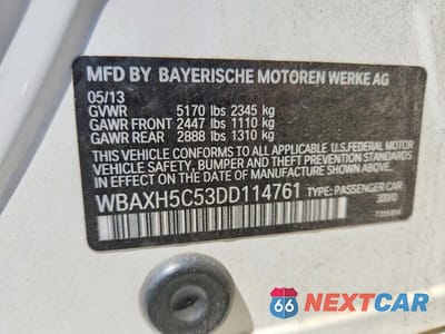Zdjęcie 12 z 12 samochodu: 2013 BMW 528I VIN:WBAXH5C53DD114761 - miniatura