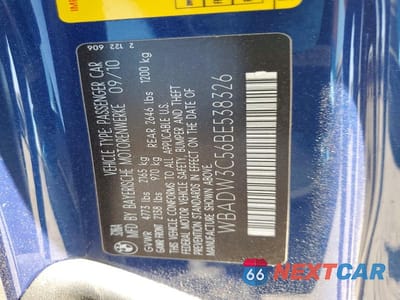 Zdjęcie 12 z 12 samochodu: 2011 BMW 328 I VIN:WBADW3C56BE538326 - miniatura
