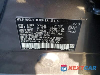 Zdjęcie 14 z 14 samochodu: 2019 HONDA HR-V EXL VIN:3CZRU6H71KM723740 - miniatura