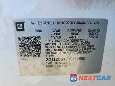 Zdjęcie 13 z 13 samochodu: 2019 CHEVROLET IMPALA LT VIN:2G11Z5S33K9112890 - miniatura