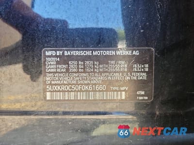 Zdjęcie 13 z 13 samochodu: 2015 BMW X5 XDRIVE35I VIN:5UXKR0C50F0K61660 - miniatura