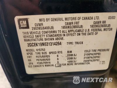 Zdjęcie 12 z 12 samochodu: 2003 CHEVROLET SILVERADO K1500 VIN:2GCEK19N631314264 - miniatura