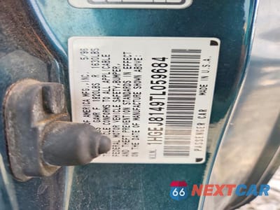 Zdjęcie 12 z 12 samochodu: 1996 HONDA CIVIC EX VIN:1HGEJ8149TL059684 - miniatura