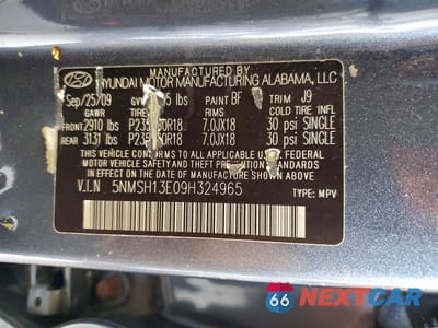Zdjęcie 13 z 13 samochodu: 2009 HYUNDAI SANTA FE LIMITED VIN:5NMSH13E09H324965 - miniatura