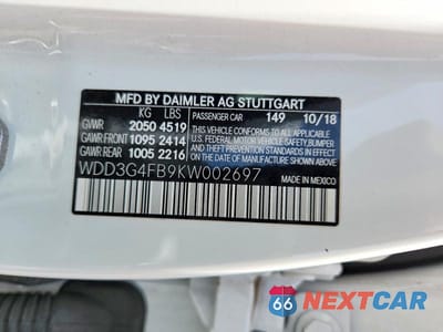 Zdjęcie 12 z 12 samochodu: 2019 MERCEDES-BENZ A 220 4MATIC VIN:WDD3G4FB9KW002697 - miniatura