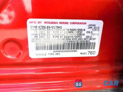 Zdjęcie 13 z 13 samochodu: 2016 MITSUBISHI OUTLANDER SE VIN:JA4AD3A34GZ026961 - miniatura