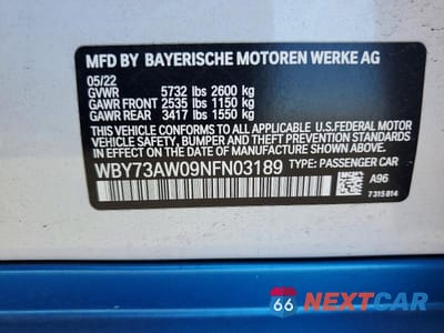 Zdjęcie 13 z 13 samochodu: 2022 BMW I4 EDRIVE 40 VIN:WBY73AW09NFN03189 - miniatura