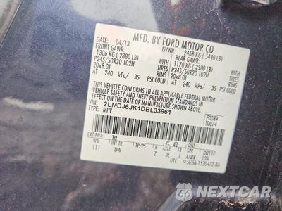 Zdjęcie 13 z 13 samochodu: 2013 LINCOLN MKX VIN:2LMDJ6JK1DBL33961 - miniatura