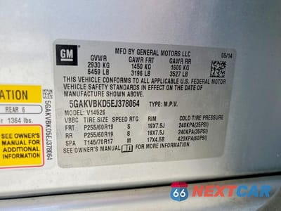 Zdjęcie 13 z 13 samochodu: 2014 BUICK ENCLAVE VIN:5GAKVBKD5EJ378064 - miniatura