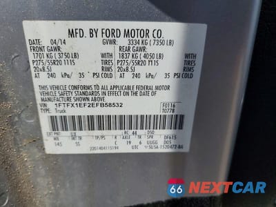 Zdjęcie 12 z 12 samochodu: 2014 FORD F150 SUPER CAB VIN:1FTFX1EF2EFB58532 - miniatura