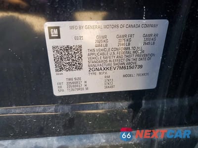 Zdjęcie 13 z 13 samochodu: 2021 CHEVROLET EQUINOX LT VIN:2GNAXKEV7M6150739 - miniatura