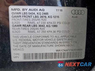 Zdjęcie 13 z 13 samochodu: 2019 AUDI Q5 PRESTIGE VIN:WA1CNAFY1K2019868 - miniatura