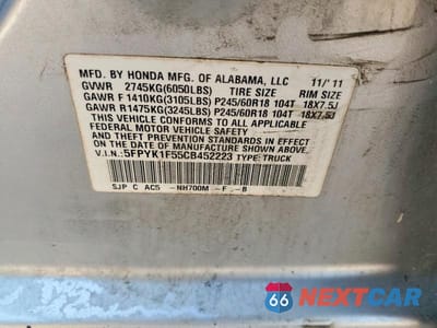 Zdjęcie 12 z 12 samochodu: 2012 HONDA RIDGELINE RTL VIN:5FPYK1F55CB452223 - miniatura