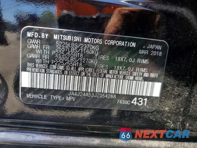 Zdjęcie 13 z 13 samochodu: 2018 MITSUBISHI OUTLANDER SE VIN:JA4J24A53JZ054268 - miniatura