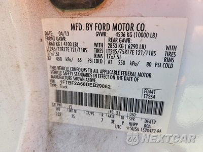 Zdjęcie 13 z 13 samochodu: 2013 FORD 250 VIN:1FTBF2A68DEB29862 - miniatura