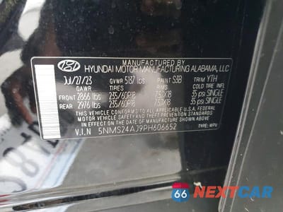 Zdjęcie 12 z 12 samochodu: 2023 HYUNDAI SANTA FE SEL VIN:5NMS24AJ9PH606652 - miniatura